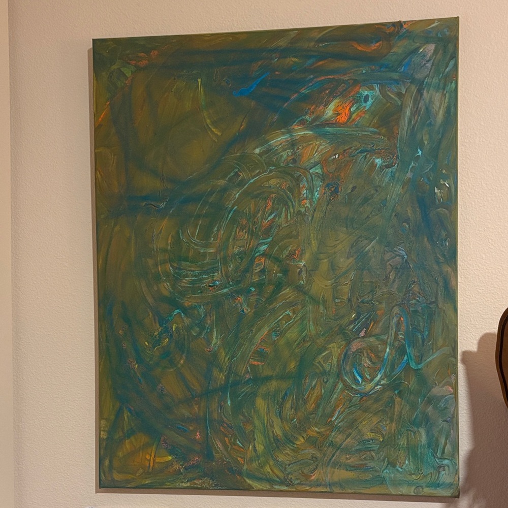 Abstract Original Acrylic Painting Canvas by Local Child Artist 16”x20”